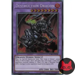 Yugioh Destruction Dragon LCKC-EN108 Secret Rare 1st Edition NM - Image 1