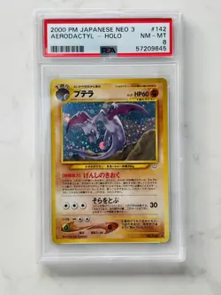 Aerodactyl Holo Card 2000 Pokemon Japanese Neo 3 #142 PSA 8 NM-MT - Image 4