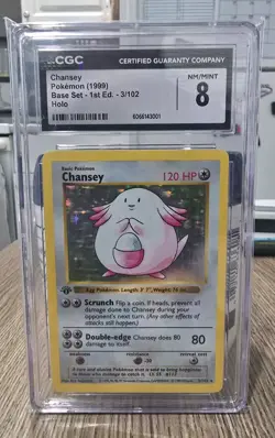 1999 Pokemon Game - CHANSEY - HOLO - 1ST EDITION - CGC 8 (NEAR MINT) CLEAN CARD - Image 4