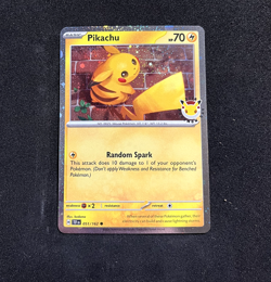 Pikachu 051/162 Stamped 2026 Pokemon Day 30 Promo Cosmos Holo w/DOUBLE SWIRL 🌀 - Image 1