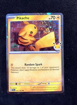 Pikachu 051/162 Stamped 2026 Pokemon Day 30 Promo Cosmos Holo w/DOUBLE SWIRL 🌀 - Image 3
