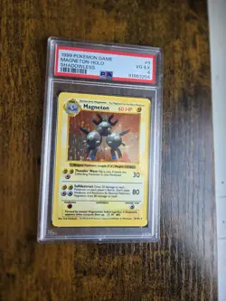 Pokemon TCG Shadowless Magneton 9/102 Pokemon Base Set Shadowless Holo- PSA 4 - Image 1
