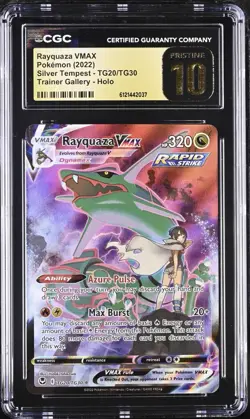 2022 Pokemon Silver Tempest Rayquaza VMAX Trainer Gallery Holo #TG20/TG30 CGC 10 - Image 1