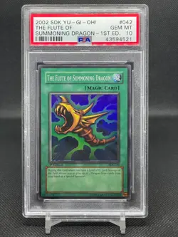 Yugioh The Flute of Summoning Dragon SDK-042 1st PSA 10 Error Foil Shift Card - Image 1