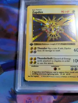 1999 Pokemon 1st Edition Base Set Zapdos PSA 9 MINT HOLO - Image 5