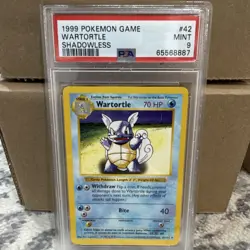 Pokemon 1999 Base Set Shadowless Wartortle PSA 9 #42/102 Regular English TCG - Image 1