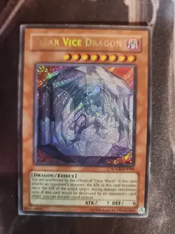 YuGiOh - Clear Vice Dragon SOVR-EN098 Secret Rare Unlimited Ed Played - Image 1