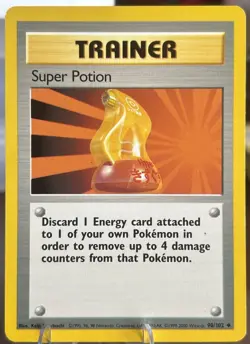 SUPER POTION 90/102 - 4th print (UK) 1999-2000 - Base Set - POKEMON CARD -NM/LP - Image 1
