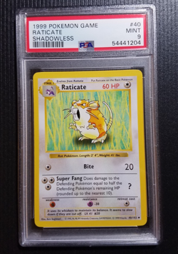 1999 POKEMON BASE SET SHADOWLESS #40 RATICATE PSA 9 MINT - Image 1