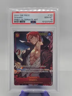 One Piece CCG Shanks PRB01 Alternate Art OP01-120 PSA 10 Gem Mint - Image 1