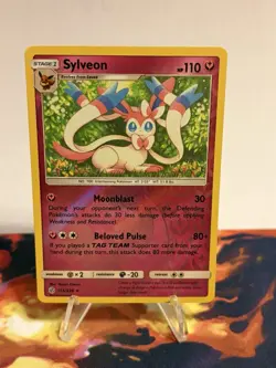 Pokemon TCG Sylveon Sun & Moon Cosmic Eclipse 155/236 Reverse Holo Rare Card - Image 2