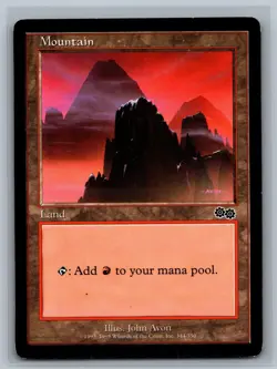 Magic The Gathering Urza's Saga 4x Mountain #344/350 Land MTG TCG CCG Playset - Image 1