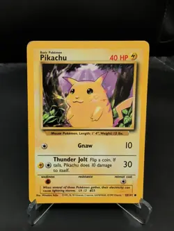 Pikachu Common Pokemon Card Base Set Unlimited English 58/102 - Image 1