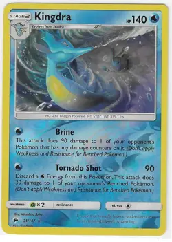Pokemon REVERSE HOLO RARE KINGDRA BURNING SHADOWS 31/147 PACK FRESH - Image 1
