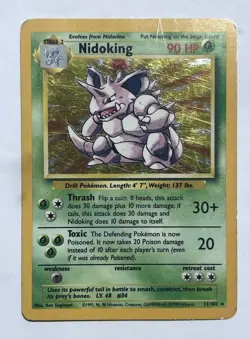 Pokemon TCG Nidoking Base Set 11/102 Holo Unlimited Rare Card - Image 1