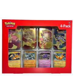 Pokemon Scarlet & Violet—151 Mini Tin 4-Pack Box Raichu Machamp Gengar Dragonite - Image 1