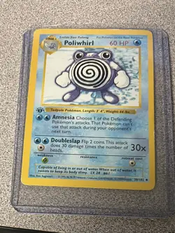 1999 Pokemon Base Set 1st Edition Shadowless POLIWHIRL 38/102 - Image 4