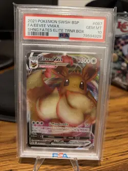 Pokemon Eevee VMAX TCG Shining Fates Black Star Promo Card SWSH087 PSA 10 Gem MT - Image 1