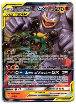 Marshadow & Machamp GX 82/214 - Unbroken Bonds Pokemon TCG Holo - M/LP Card - Image 1