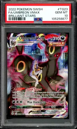 PSA 10 GEM MINT Umbreon VMAX TG23/TG30 Brilliant Stars 2022 Pokemon Card - Image 1