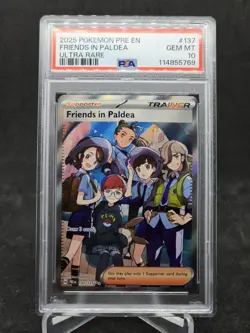 2025 POKEMON EN PRISMATIC EVOLUTIONS 137/131 ULTRA RARE FRIENDS IN PALDEA PSA 10 - Image 1
