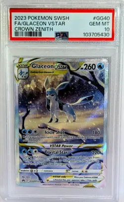 Pokemon Swsh GLACEON VSTAR Crown Zenith Full Art GG40/GG70 PSA 10 💎 GEM MINT - Image 1