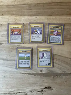1999 Pokemon TCG Unlimited Base Set Rare Trainer Bundle Cards, 5 Unique Cards - Image 4