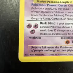 GENGAR POKEMON 5/62 2000 FOSSIL ENGLISH - Image 5