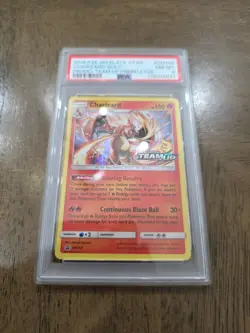 2019 POKEMON SM BLACK STAR PROMO TEAM UP PRERELEASE #SM158 CHARIZARD-HOLO PSA 8 - Image 1