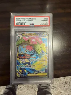 2025 POKEMON MEG EN MEGA VENUSAUR ex ULTRA RARE #155 PSA 10 - Image 1