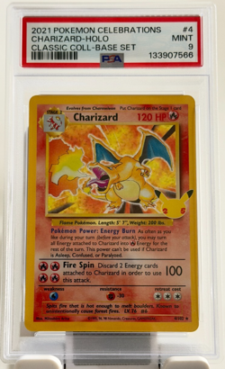 PSA MINT 9 Charizard #4 Holo (2021 Pokemon Celebrations: Classic Collection) - Image 1