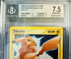 2006 POKEMON EX HOLON PHANTOMS GOLD STAR #104 PIKACHU-HOLO BGS 7.5 - Image 4