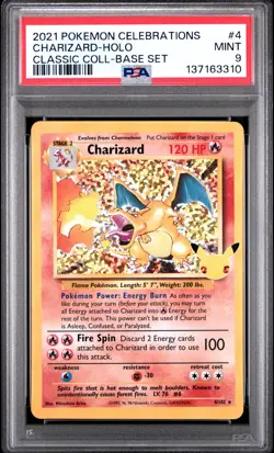 2021 POKEMON CELEBRATIONS CLASSIC COLL #4 CHARIZARD-HOLO PSA 9 - Image 1