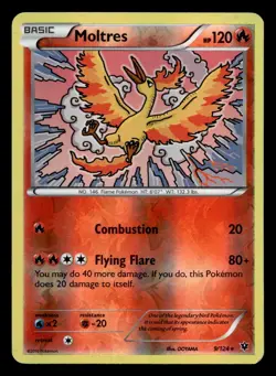 Moltres 9/124 Rare Fates Collide Reverse Holo Pokemon LP - Image 1