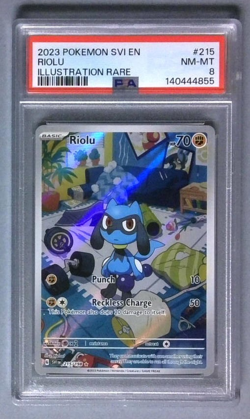 2023 Pokemon Svi En-Scarlet & Violet #215 Riolu Illustration Rare PSA 8 - Image 1
