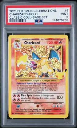 2021 POKEMON CELEBRATIONS CLASSIC COLL #4 CHARIZARD-HOLO PSA 9 - Image 1