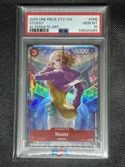 2025 One Piece CCG English ST 21-006 STUSSY PSA 10 Gem Mt Alternate Art - Image 1