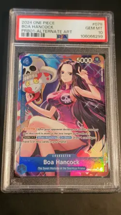 Bandai One Piece CCG Boa Hancock OP01-078 Premium Booster Foil Alt Art PSA 10 - Image 1