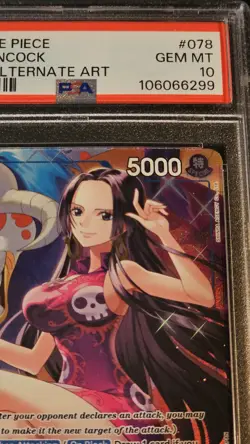 Bandai One Piece CCG Boa Hancock OP01-078 Premium Booster Foil Alt Art PSA 10 - Image 5
