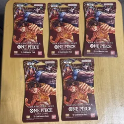 One Piece TCG OP-02 Paramount War Sleeved Booster Packs Sealed English LOT of 5 - Image 1