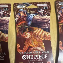 One Piece TCG OP-02 Paramount War Sleeved Booster Packs Sealed English LOT of 5 - Image 3