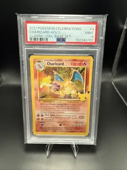 Pokemon PSA 9 MINT Charizard Celebrations Classic Collection Holo Card 4/102 - Image 1