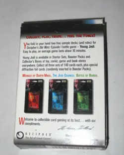 Vintage Star Wars Episode 1 1999 Young Jedi CCG two 20 card Sample Deck never us - Image 2