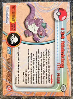 1999 Pokemon Topps Nidoking 34 Ungraded NM or Better - Image 2