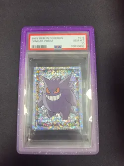 1999 Merlin Pokemon Gengar S15 Prism Sticker PSA 10 - Image 1