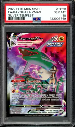PSA 10 Rayquaza VMAX TG20/TG30 Full Art Silver Tempest Pokemon - Image 1