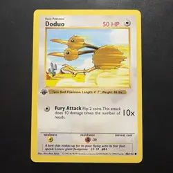Pokemon Vintage First Edition Doduo 048/102 Base Set (Shadowless) Wotc 1999 - Image 1