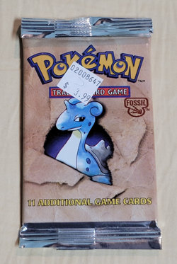 WOTC Pokemon Fossil Set Lapras Art Sealed Booster Pack 1999 ~21.5g - Image 3