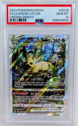Pokemon Swsh LEAFEON VSTAR Crown Zenith Full Art GG35/GG70 PSA 10 💎 GEM MINT - Image 1