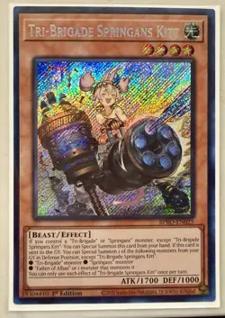Yugioh! 1x Tri-Brigade Springans Kitt BPRO-EN025 Secret Rare 1st Ed NM - Image 1